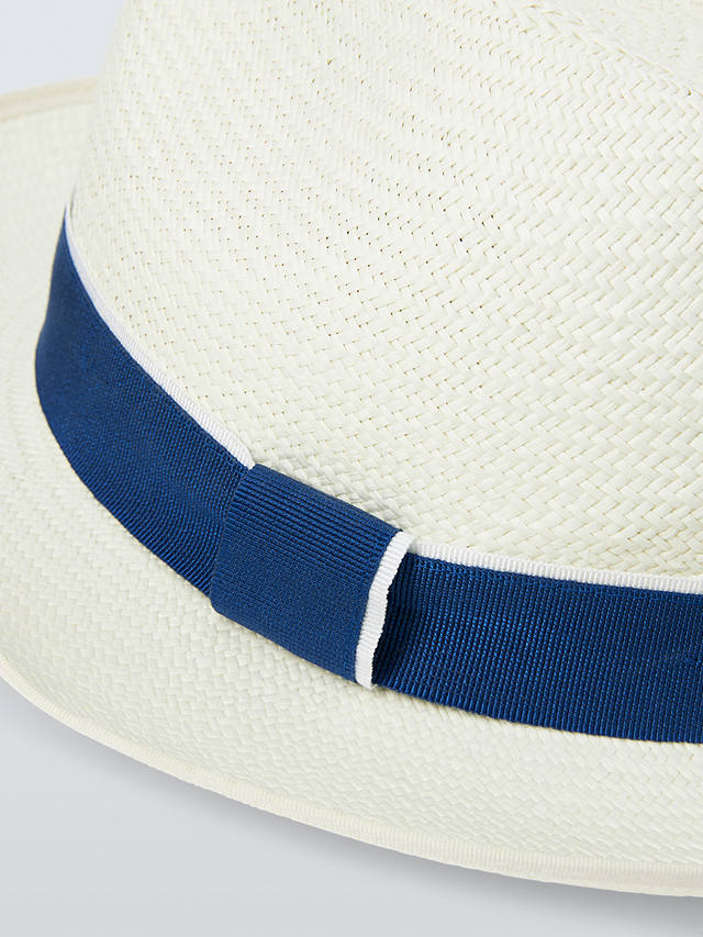 John Lewis Panama Hat, White/Blue