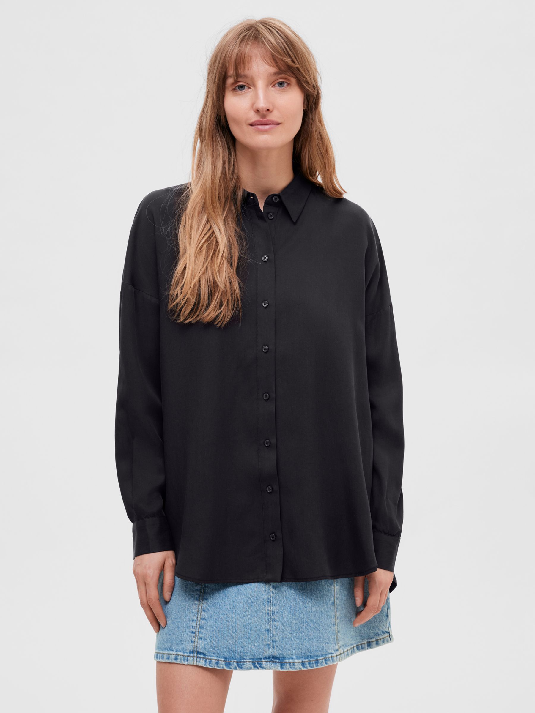 SELECTED FEMME Long Sleeve Shirt, Black, 34