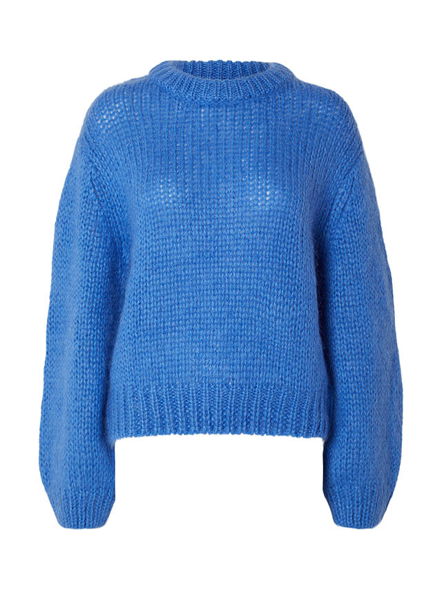 SELECTED FEMME Chunky Knit Wool Blend Jumper, Nebulas Blue