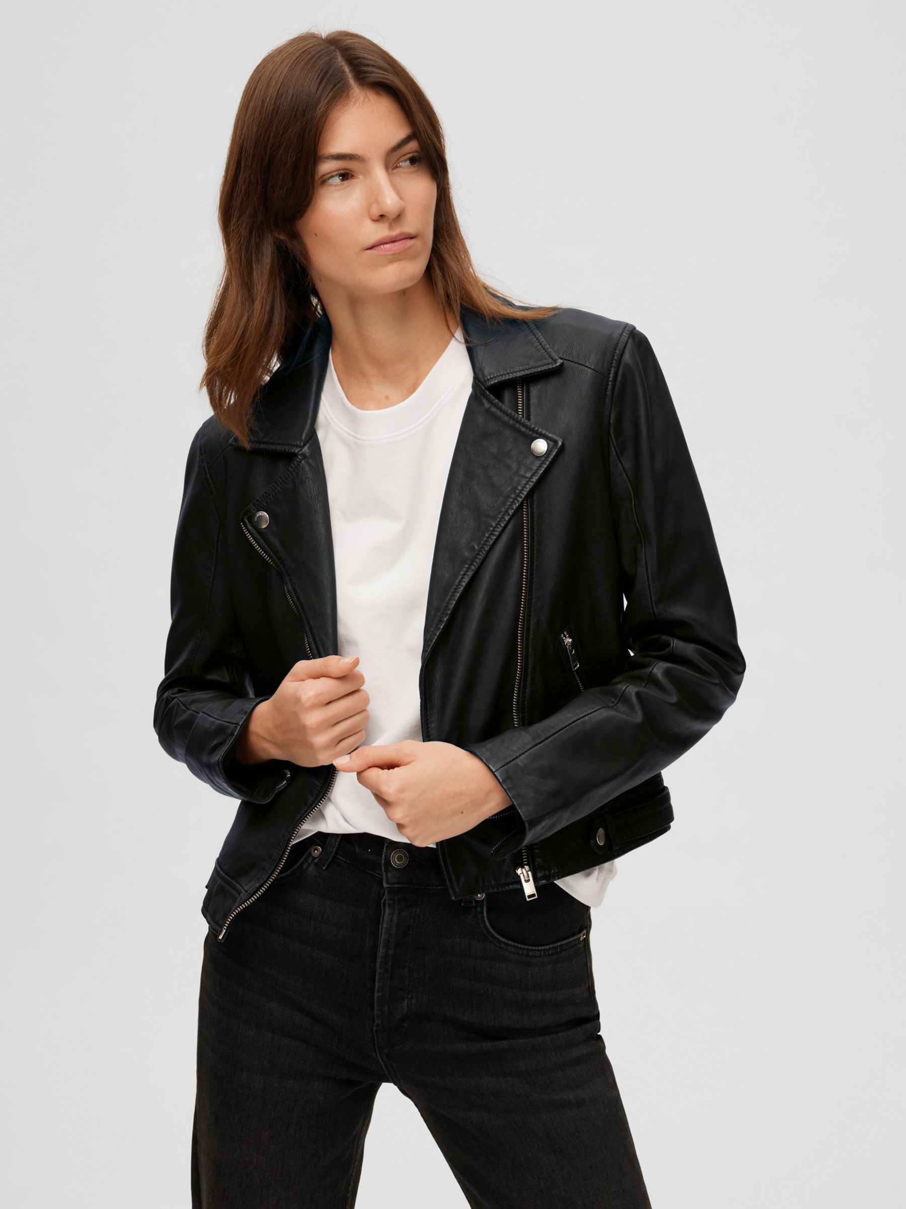 Warehouse Biker Jacket In Faux Leather In Black