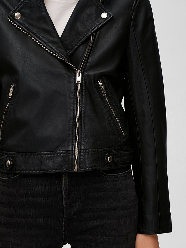 SELECTED FEMME Leather Jacket, Black