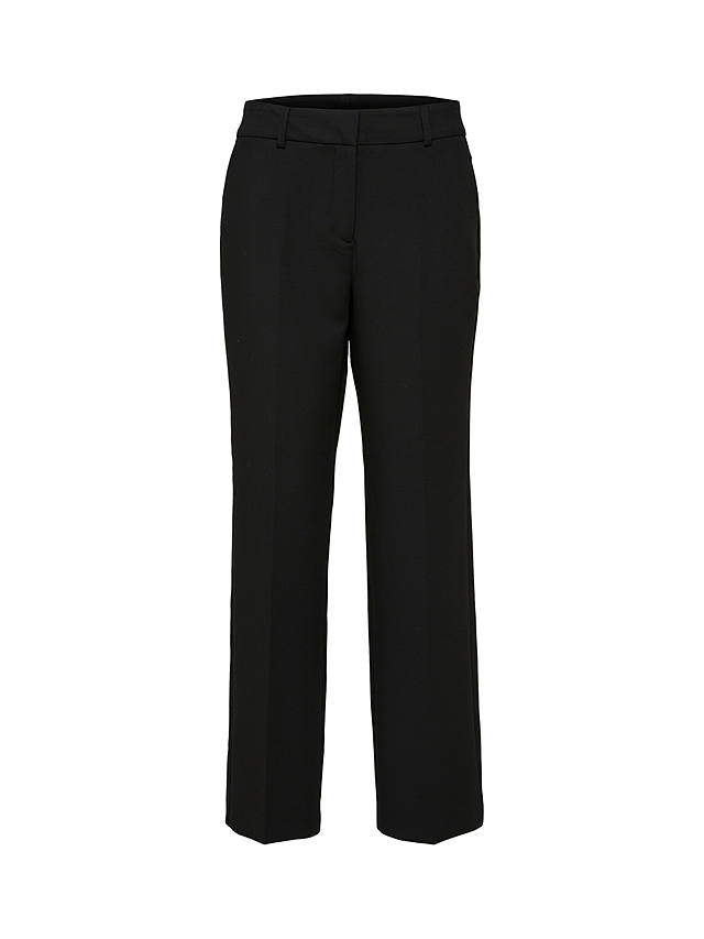 SELECTED FEMME Straight Cut Tailored Trousers, Black