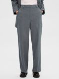 SELECTED FEMME Pinstripe Trousers, Grey Melange