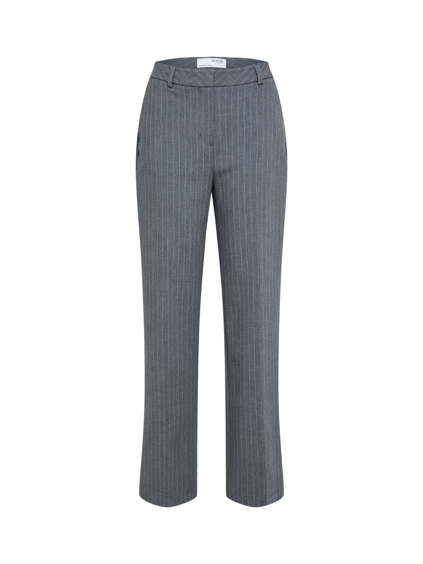 SELECTED FEMME Pinstripe Trousers, Grey Melange, 36