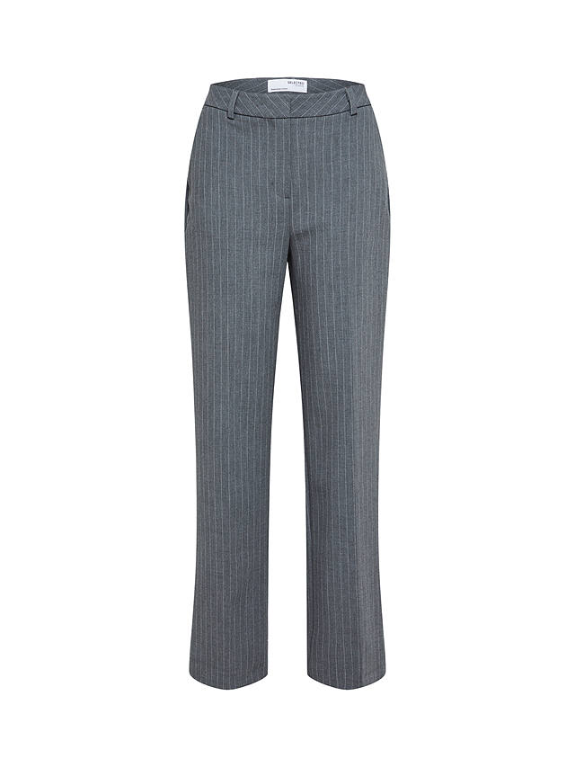 SELECTED FEMME Pinstripe Trousers, Grey Melange