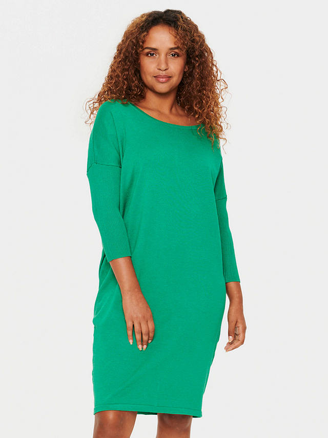 Saint Tropez Mila Knitted 3/4 Sleeve Dress, Verdant Green Melange