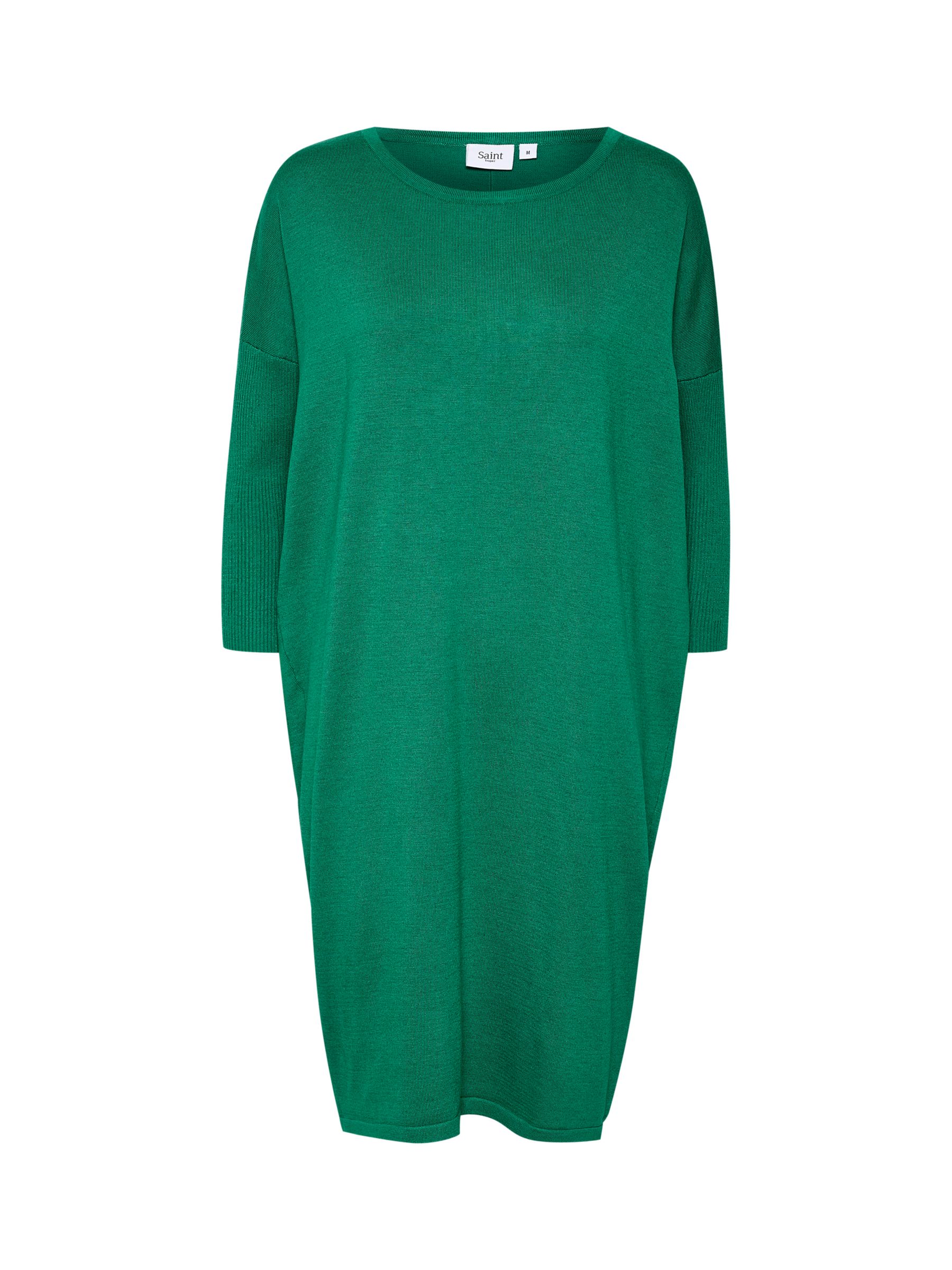Saint Tropez Mila Knitted 3/4 Sleeve Dress, Verdant Green Melange at ...
