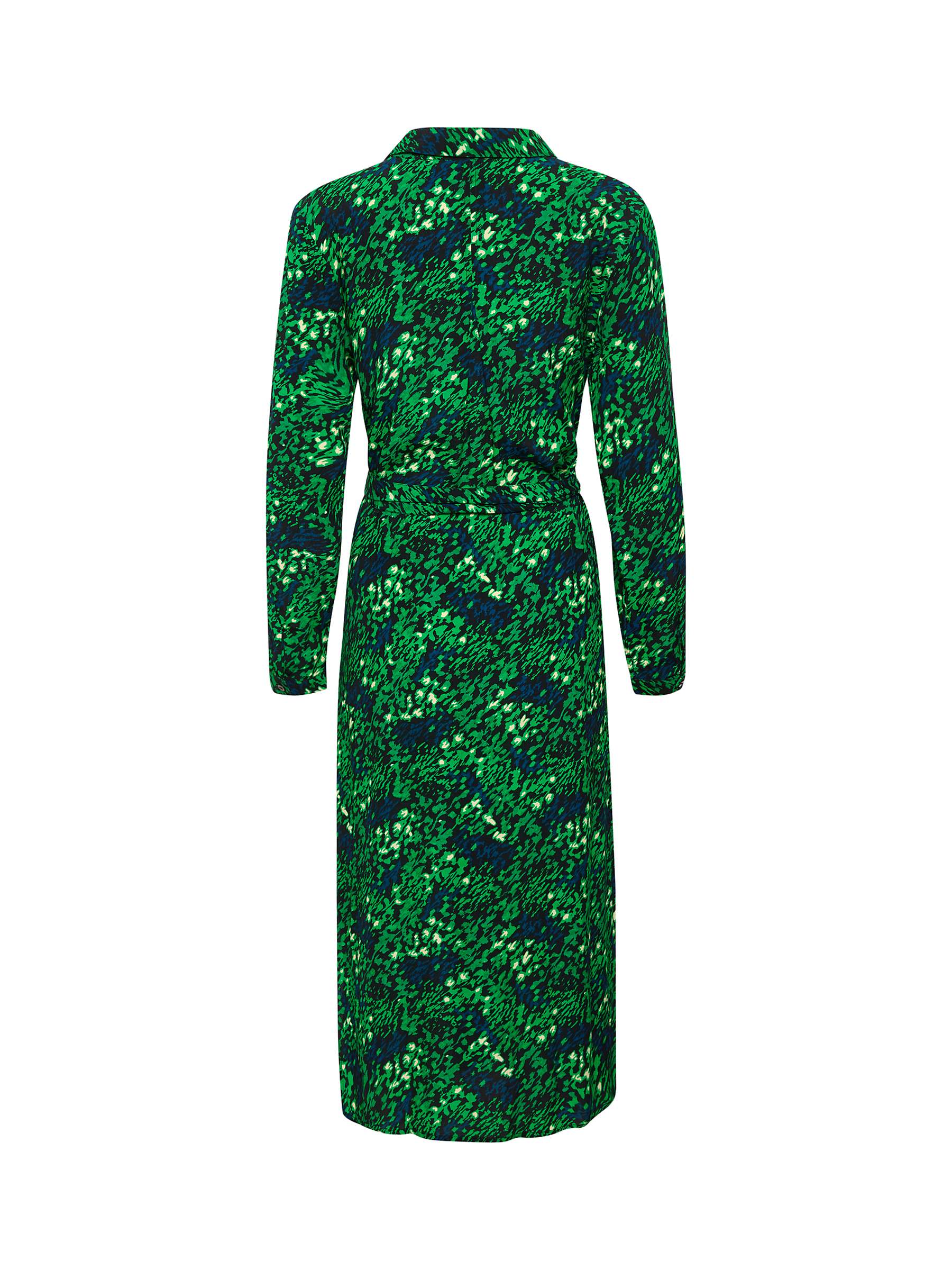 Saint Tropez Blanca Abstract Print Long Sleeve Midi Shirt Dress, Verdant  Green Brushed at John Lewis & Partners