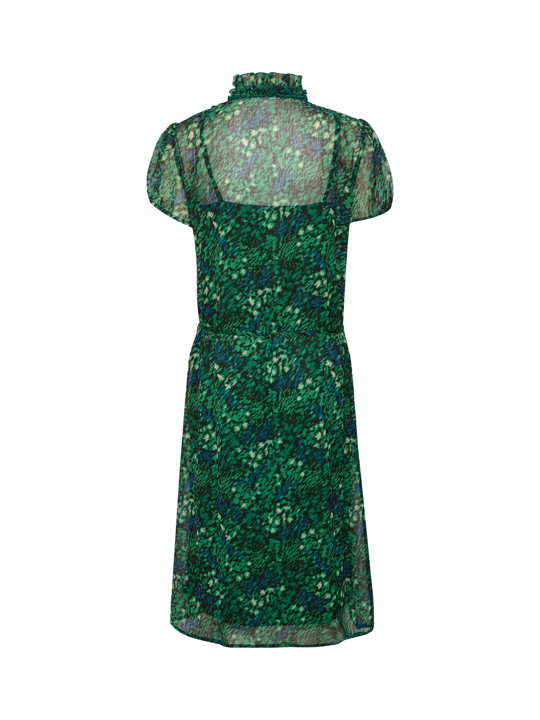 Saint Tropez Lilja Short Sleeve Ruffle Dress, Green, S