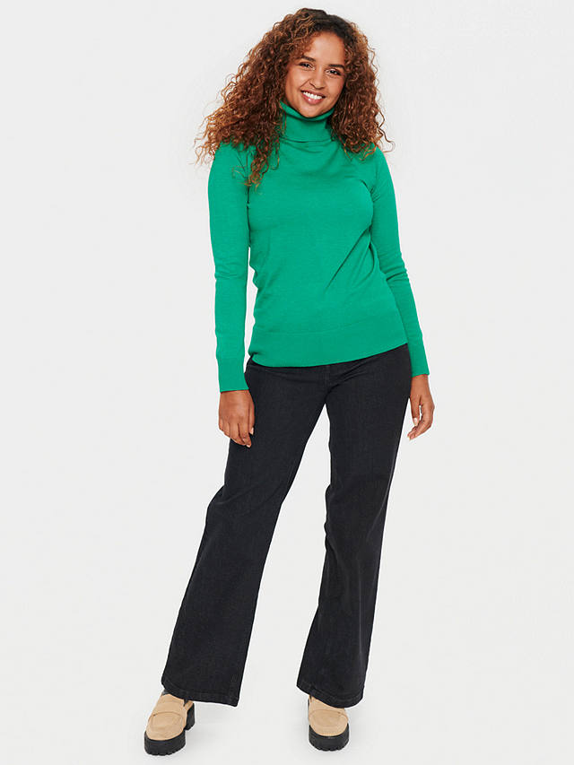 Saint Tropez Mila Roll Neck Jumper, Verdant Green Melan