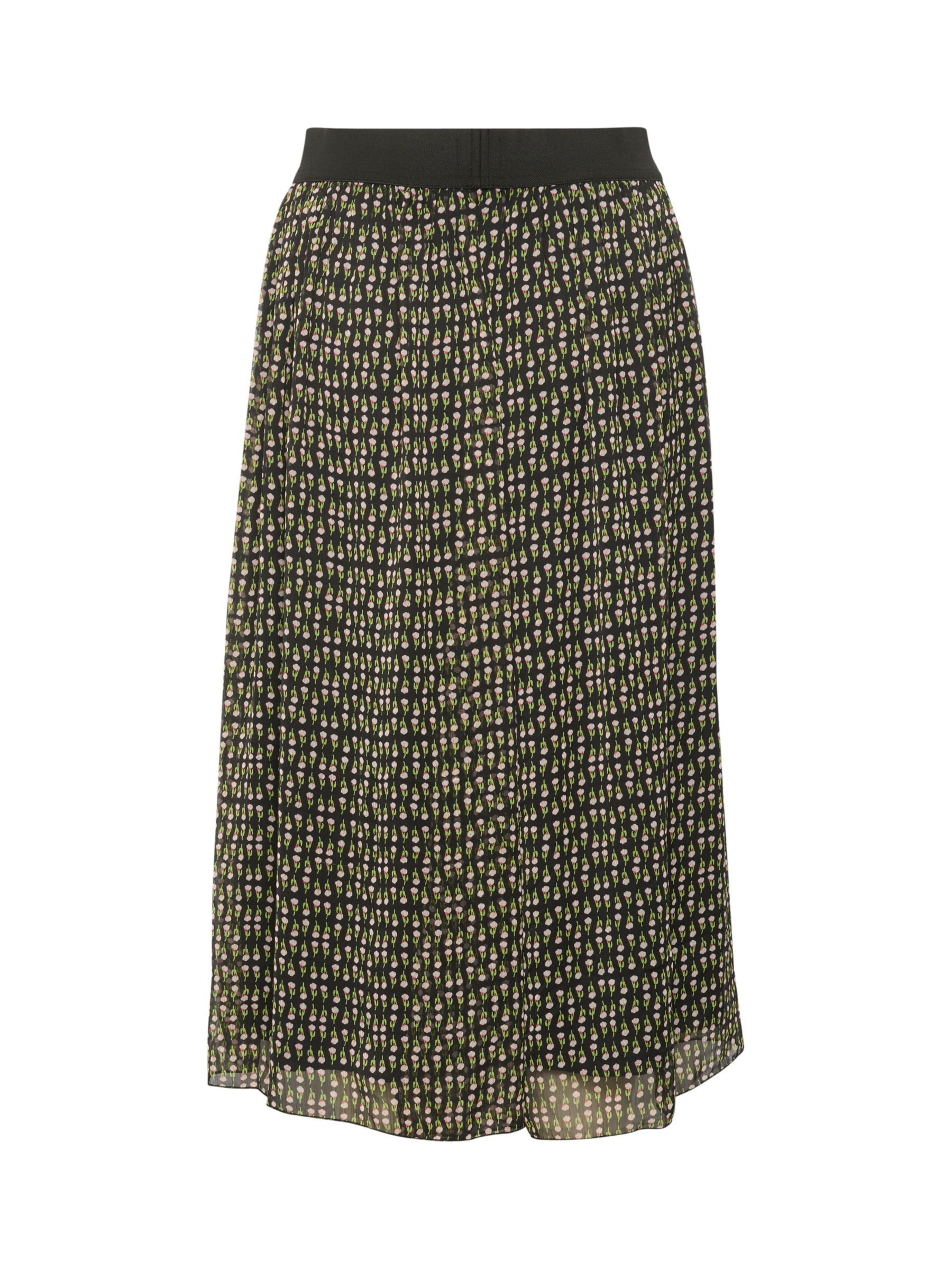 Buy Saint Tropez Toral Line Florals Print Midi Skirt, Black/Multi Online at johnlewis.com