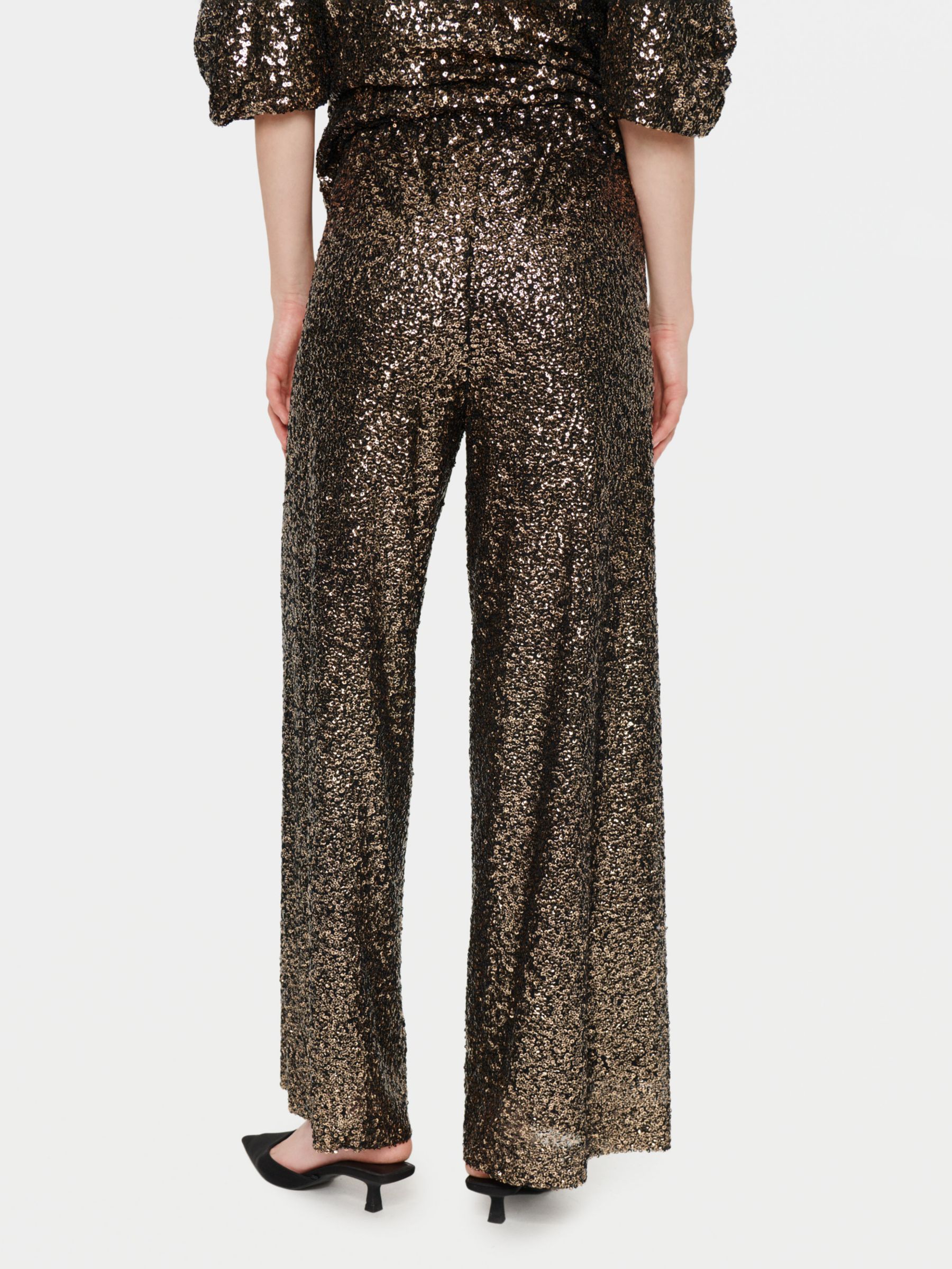 Saint Tropez Bailey Sequin Trousers, Metallic, M