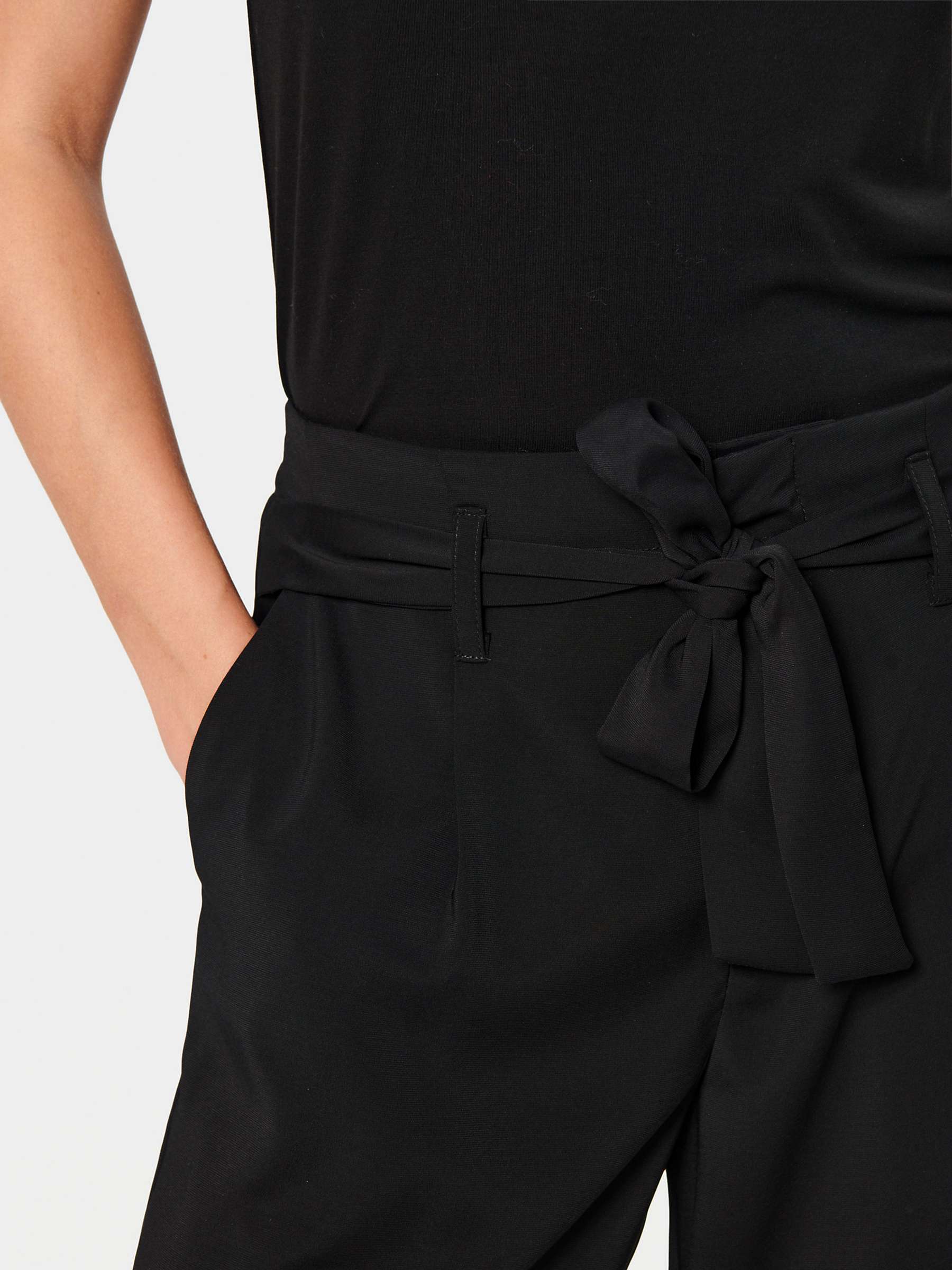 Buy Saint Tropez  Andrea Wide Leg Tying Belt Trousers, Black Online at johnlewis.com