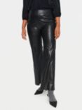 Saint Tropez Dowie Faux Leather Flared Leg Trousers, Black