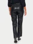 Saint Tropez Dowie Faux Leather Flared Leg Trousers, Black