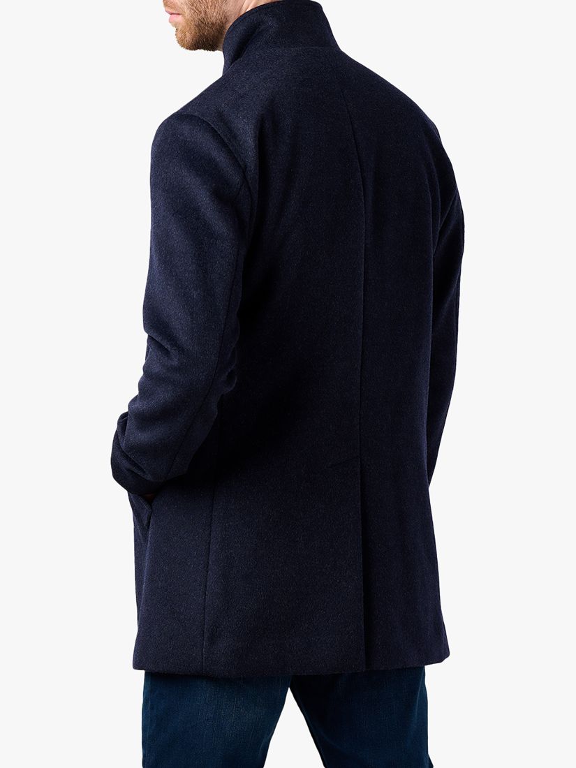 Guards London Lynmouth Wool Blend Funnel Neck Overcoat, Blue at John ...