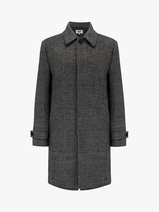 Guards London Collett Prince of Wales Wool Blend Overcoat, Grey/black