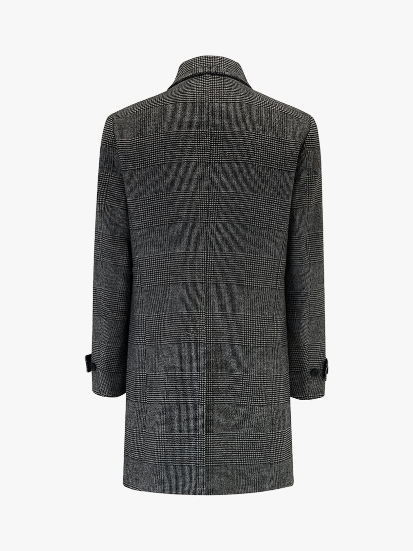 Guards London Collett Prince of Wales Wool Blend Overcoat, Grey/black ...
