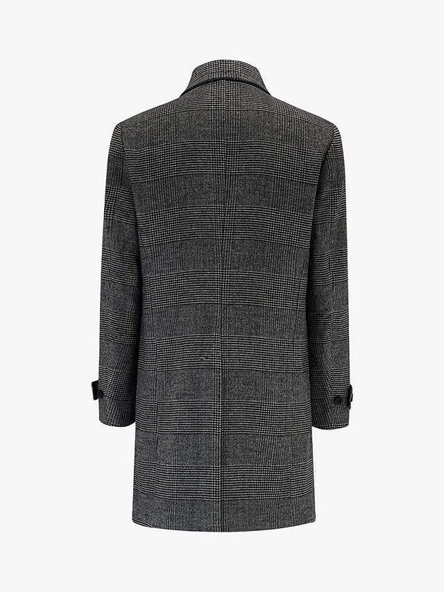 Guards London Collett Prince of Wales Wool Blend Overcoat, Grey/black