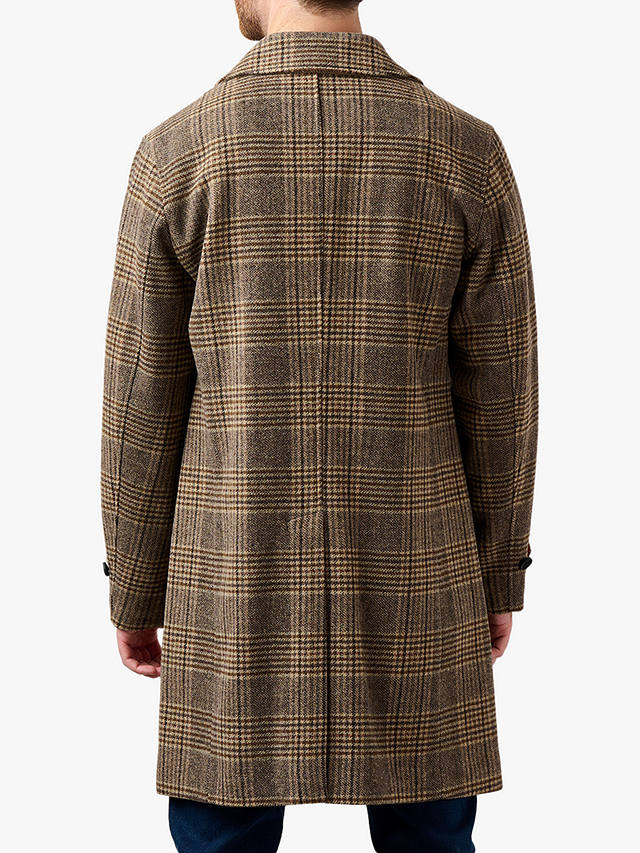 Guards London Northwold Check Wool Blend Overcoat, Brown/Multi