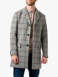 Guards London Southwold Check Wool And Cashmere Blend Overcoat, Mid Grey