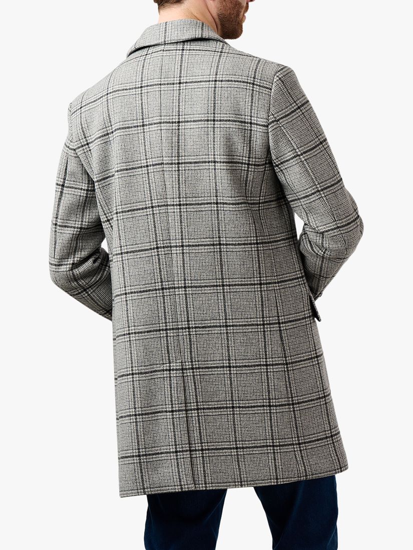 Buy Guards London Southwold Check Wool And Cashmere Blend Overcoat, Mid Grey Online at johnlewis.com