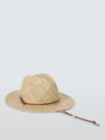 John Lewis Basket Weave Fedora Hat, Brown