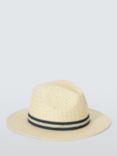 John Lewis Denim Strap Straw Fedora Hat