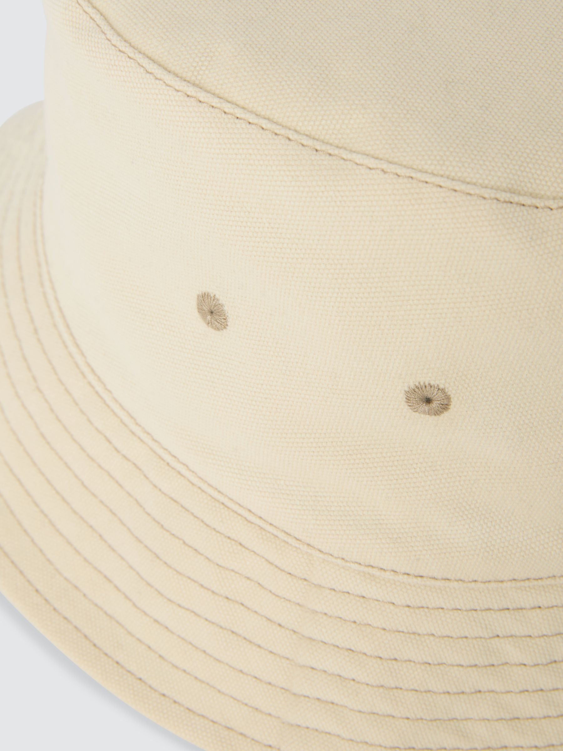 John Lewis ANYDAY Cotton Bucket Hat, Cream, S-M