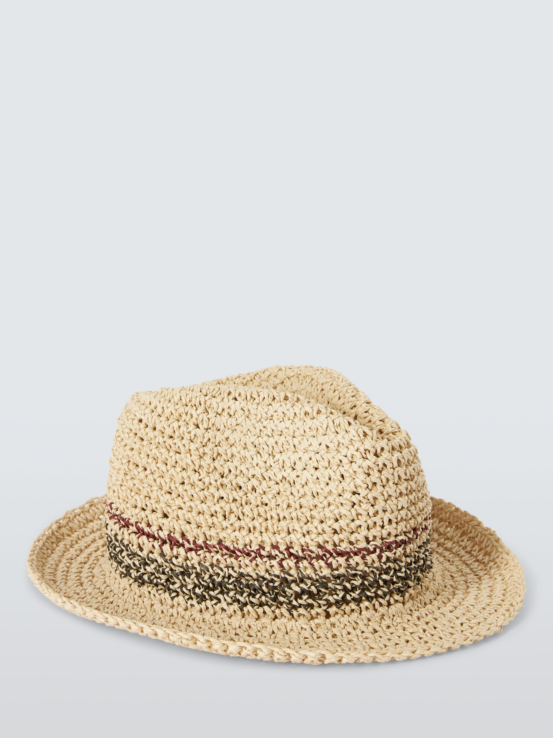 John Lewis Straw Trilby Hat, Natural, S-M