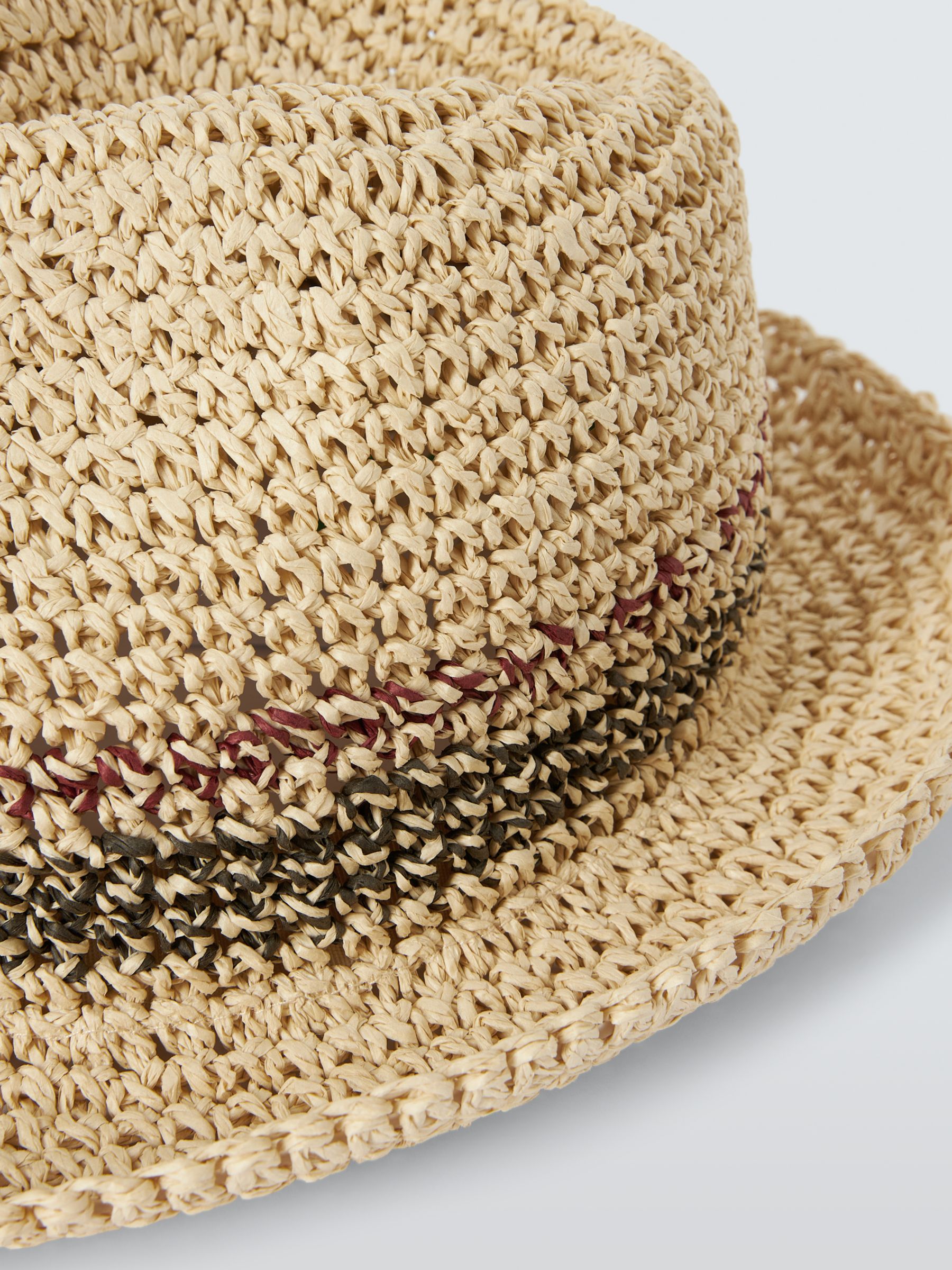 John Lewis Straw Trilby Hat, Natural, S-M