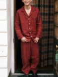 Piglet in Bed Linen Pyjama Trouser Set, Cherry