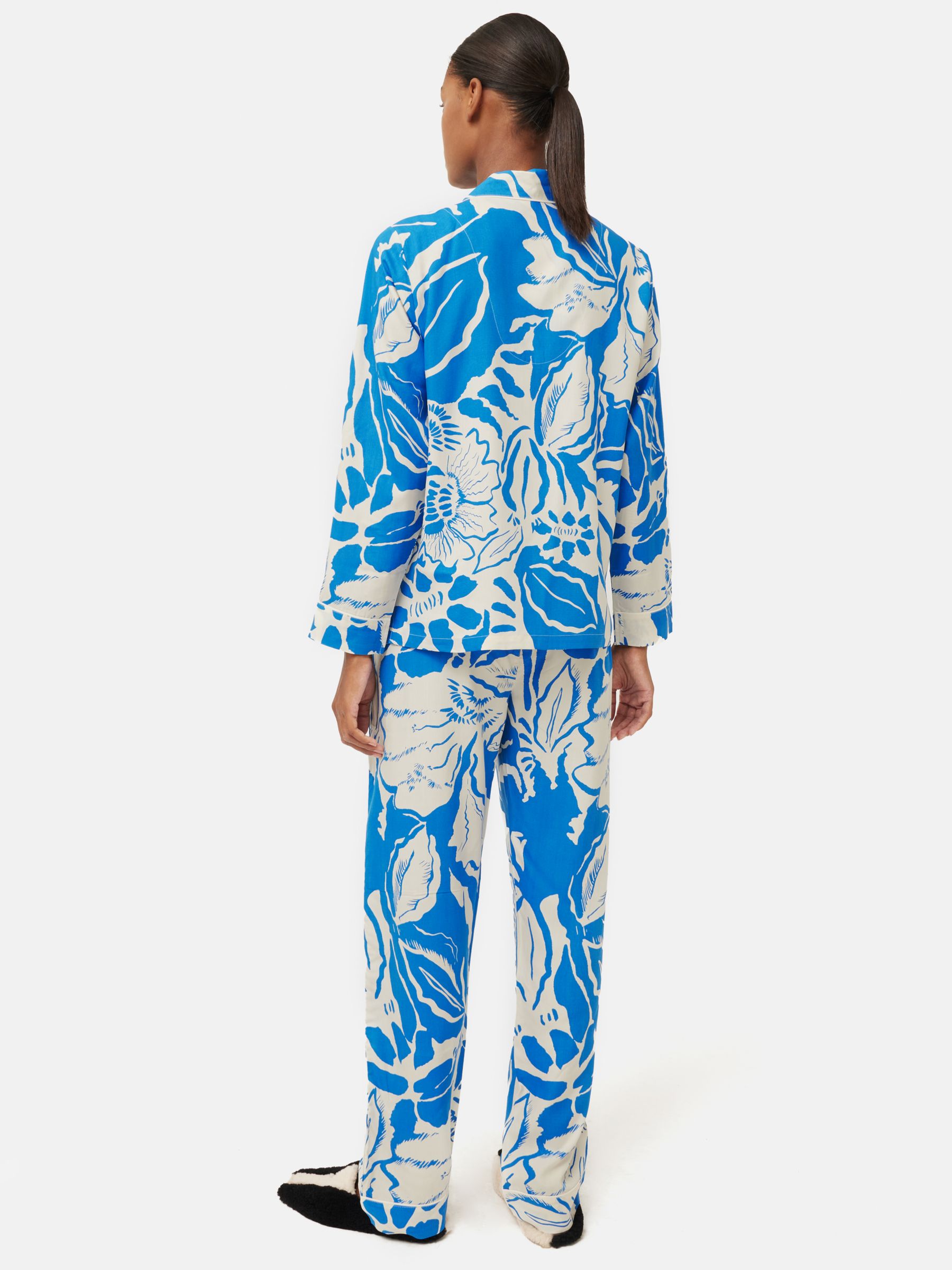 Buy Jigsaw Strokes Floral Pyjamas, Blue Online at johnlewis.com
