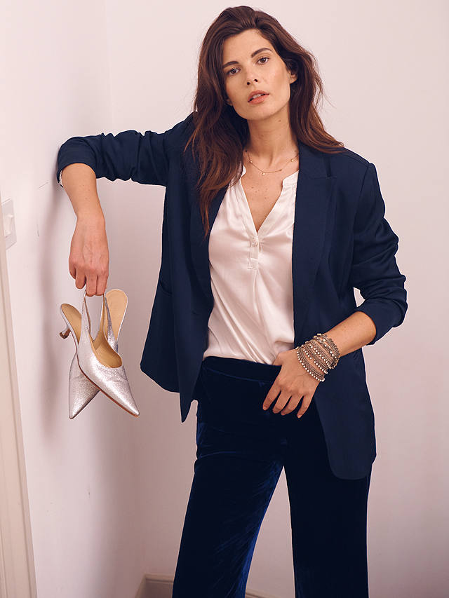 NRBY New May Matte Relaxed Fit Blazer, Navy
