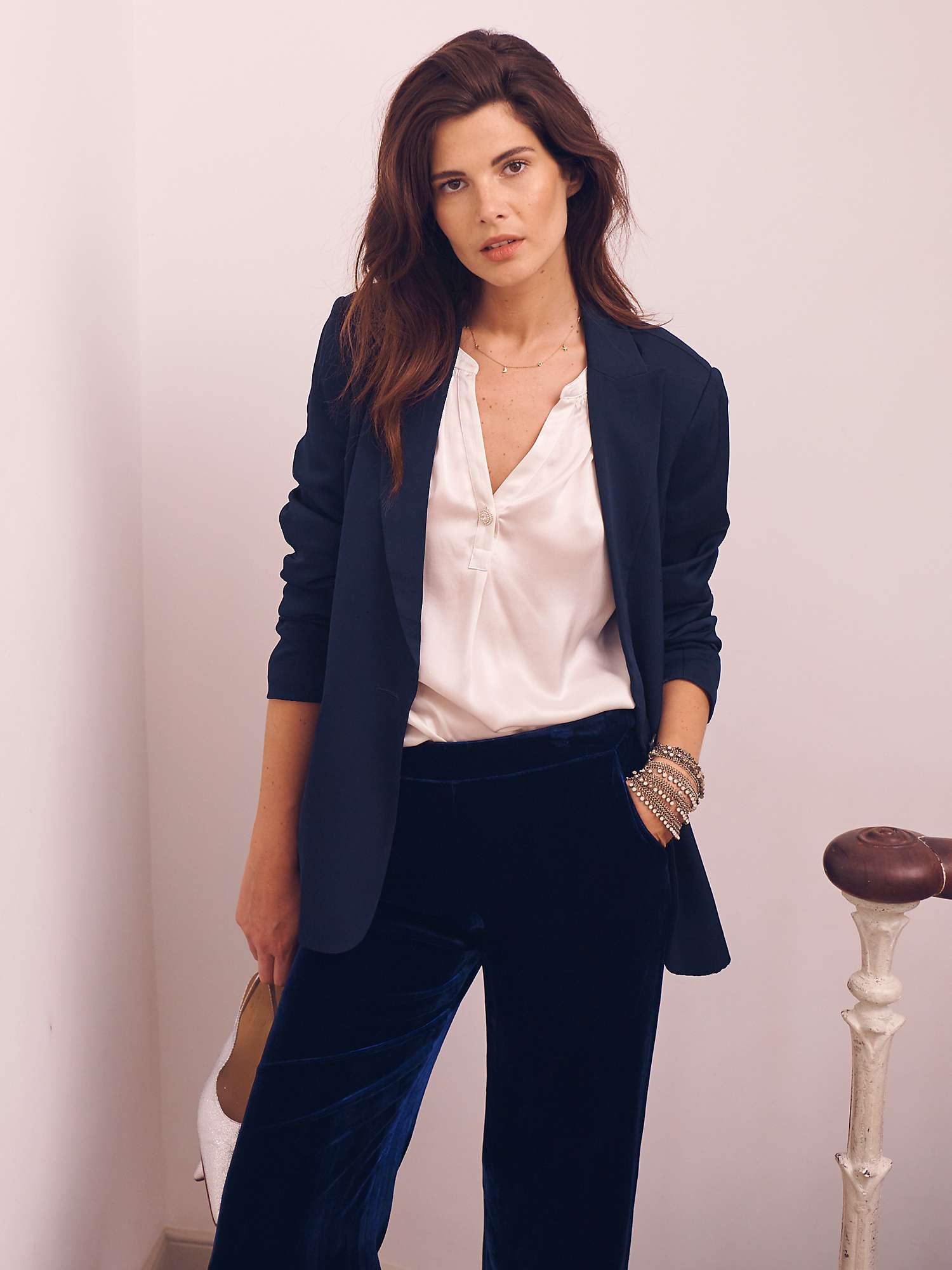Buy NRBY New May Matte Relaxed Fit Blazer, Navy Online at johnlewis.com