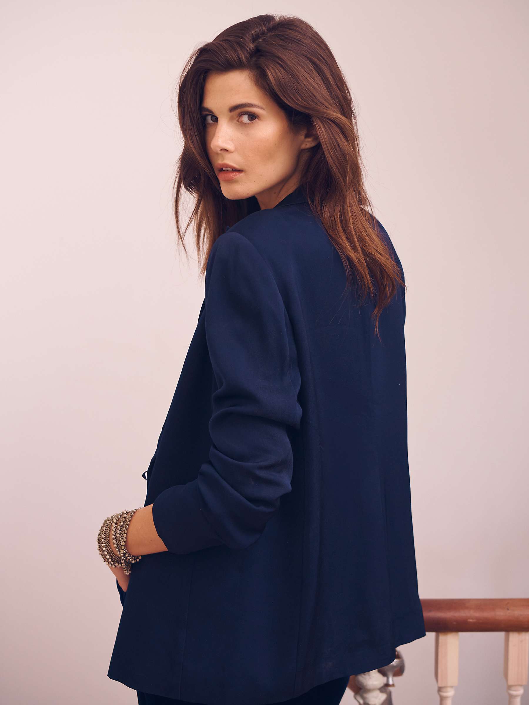 Buy NRBY New May Matte Relaxed Fit Blazer, Navy Online at johnlewis.com