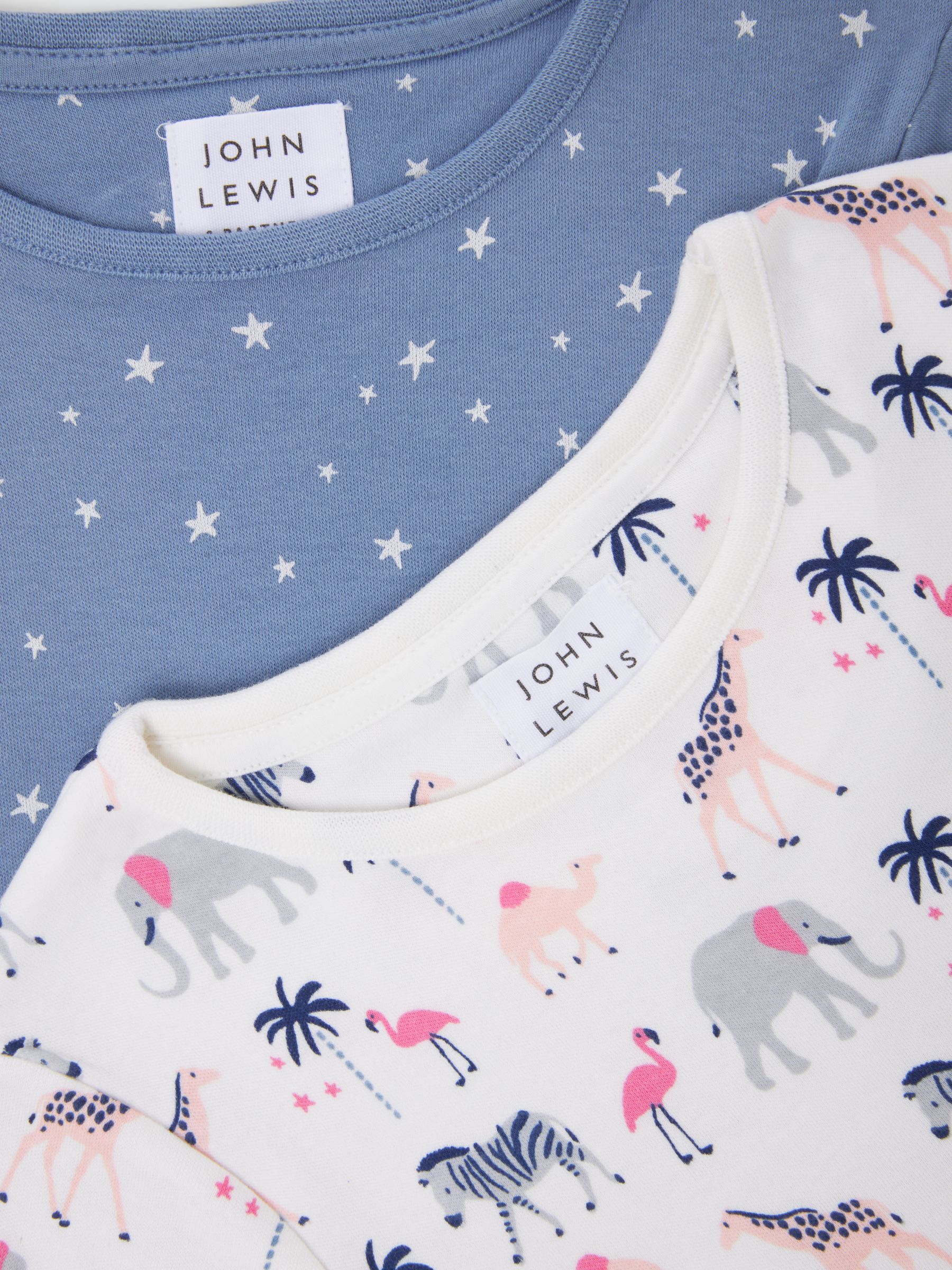 John Lewis Kids' Celestial & Safari Print Shorty Pyjamas, Pack Of 2, Multi, 7 years