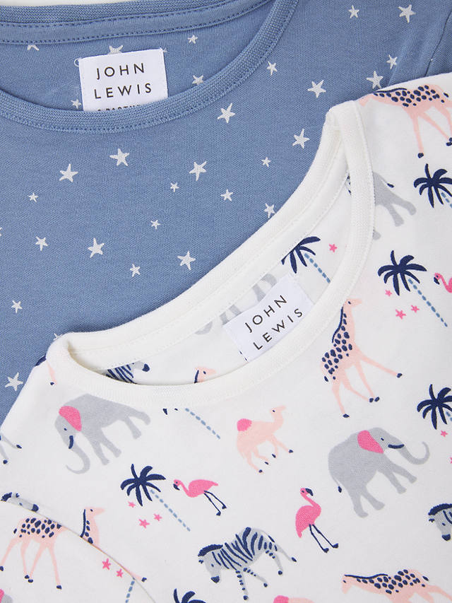 John Lewis Kids' Celestial & Safari Print Shorty Pyjamas, Pack Of 2, Multi