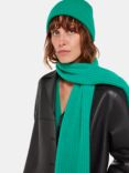 Whistles Rib Knit Scarf, Green