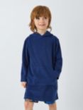 John Lewis Kids' Hooded Towelling Poncho, Navy, Navy