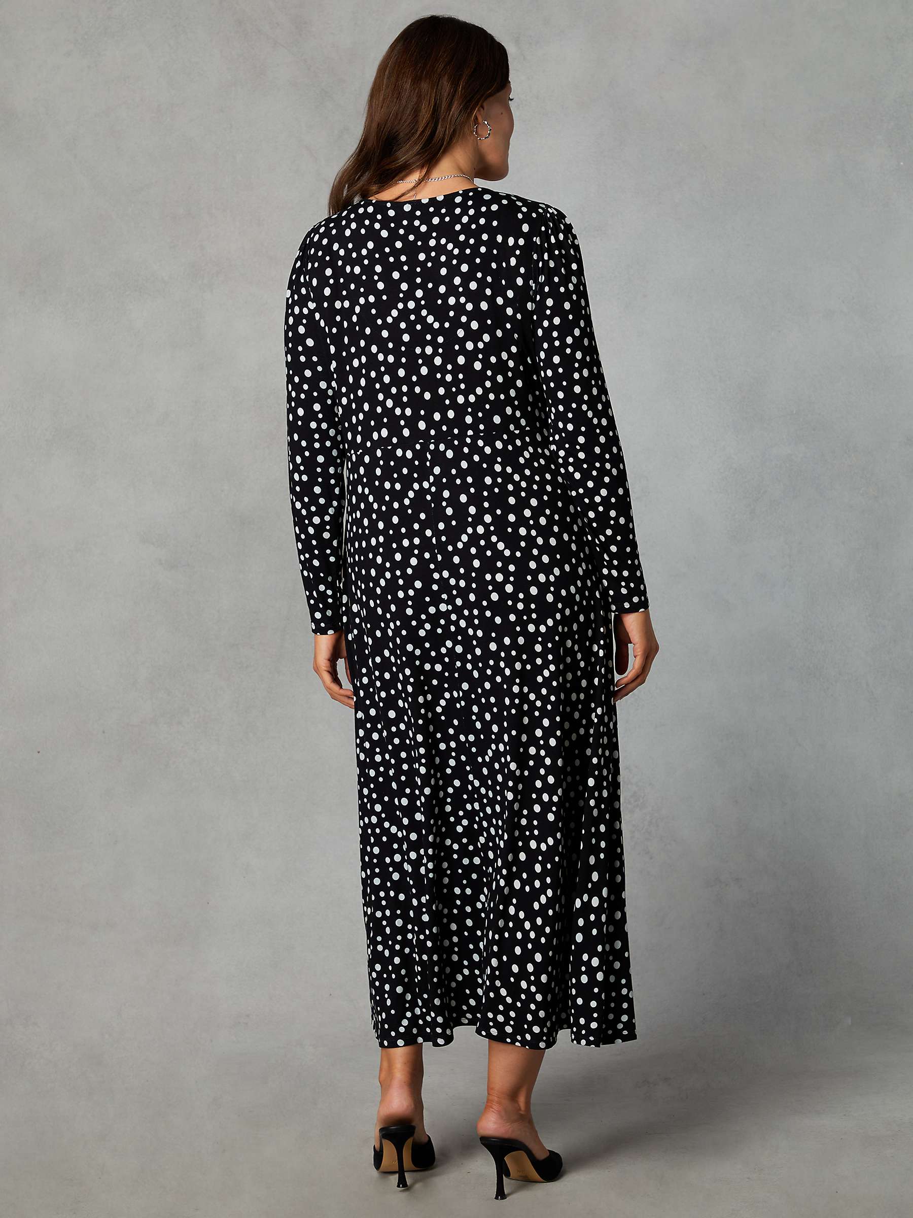 Buy Live Unlimited Curve Petite Mono Spot Midi Dress, Black/White Online at johnlewis.com