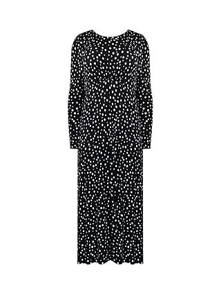 Live Unlimited Curve Petite Mono Spot Midi Dress, Black/White