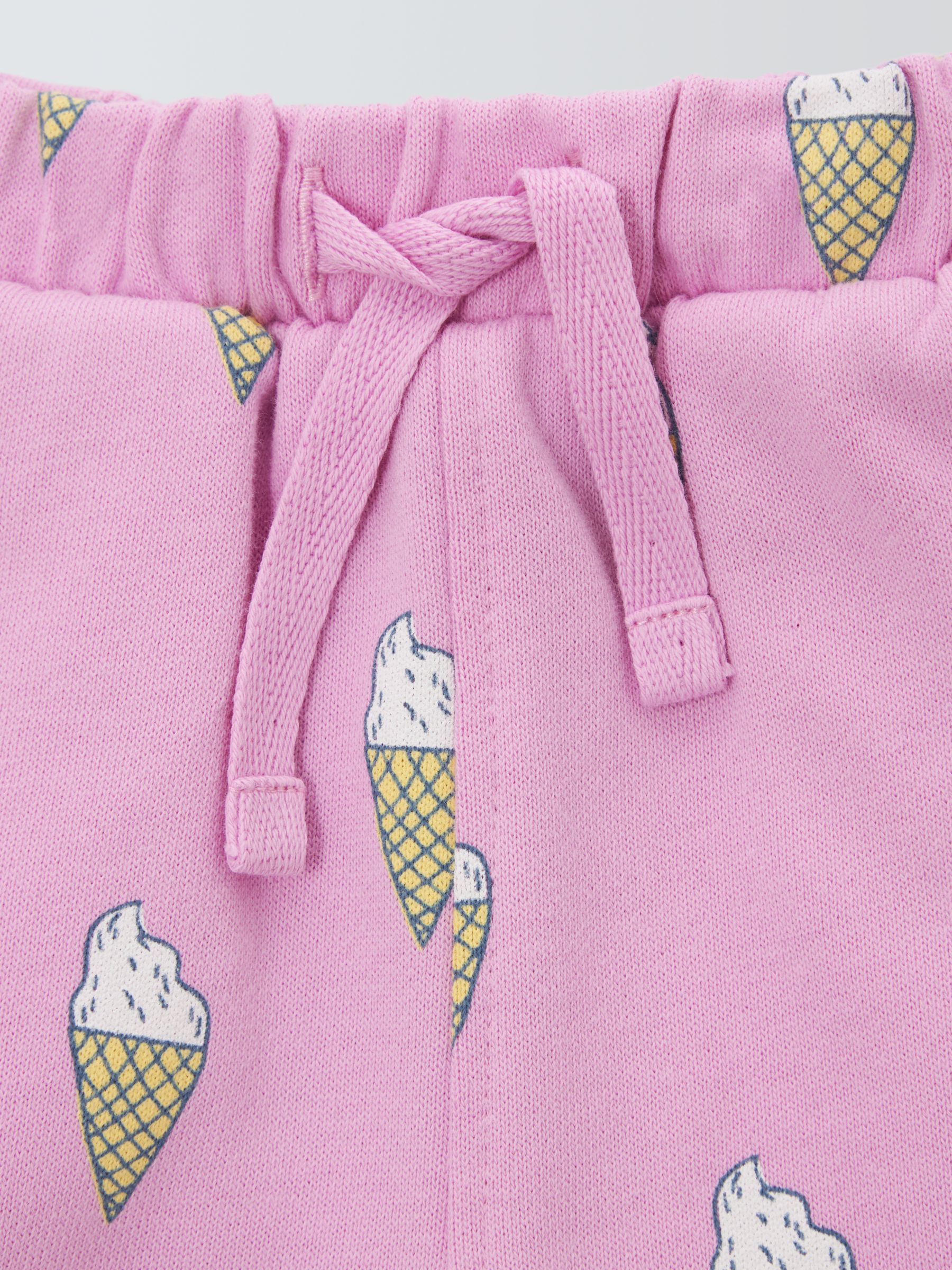 John Lewis ANYDAY Baby Ice Cream Print Shorts, Pink, 2-3 years