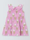 John Lewis ANYDAY Baby Ice Cream Print Dress, Pink