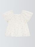 John Lewis Baby Flower Flared Top, Cream