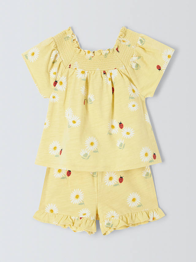 John Lewis Baby Ladybird Top & Shorts Set, Yellow/Multi