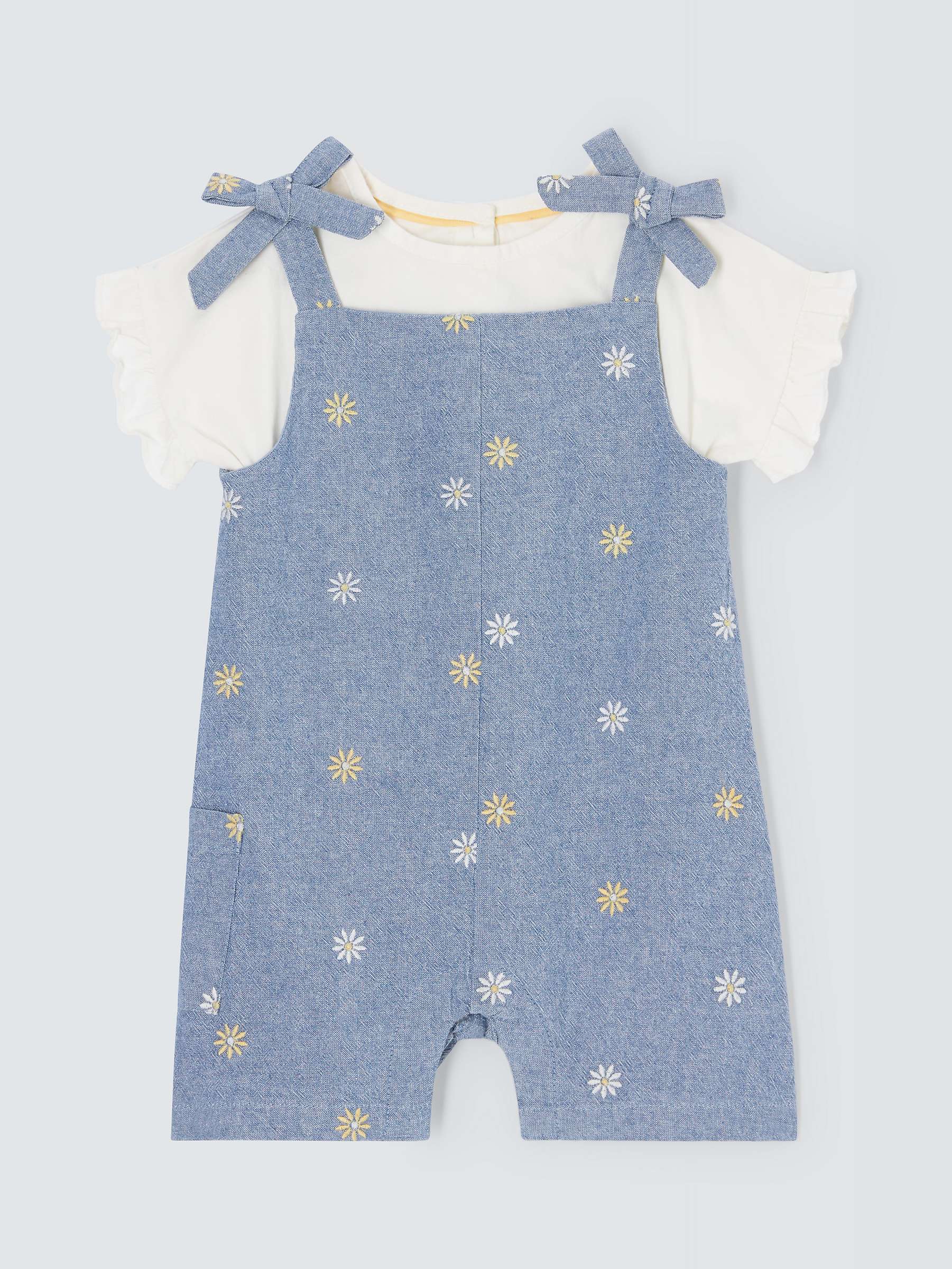 Buy John Lewis Baby T-Shirt & Daisy Chambray Jumpsuit Set, Blue/White Online at johnlewis.com