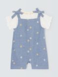 John Lewis Baby T-Shirt & Daisy Chambray Jumpsuit Set, Blue/White