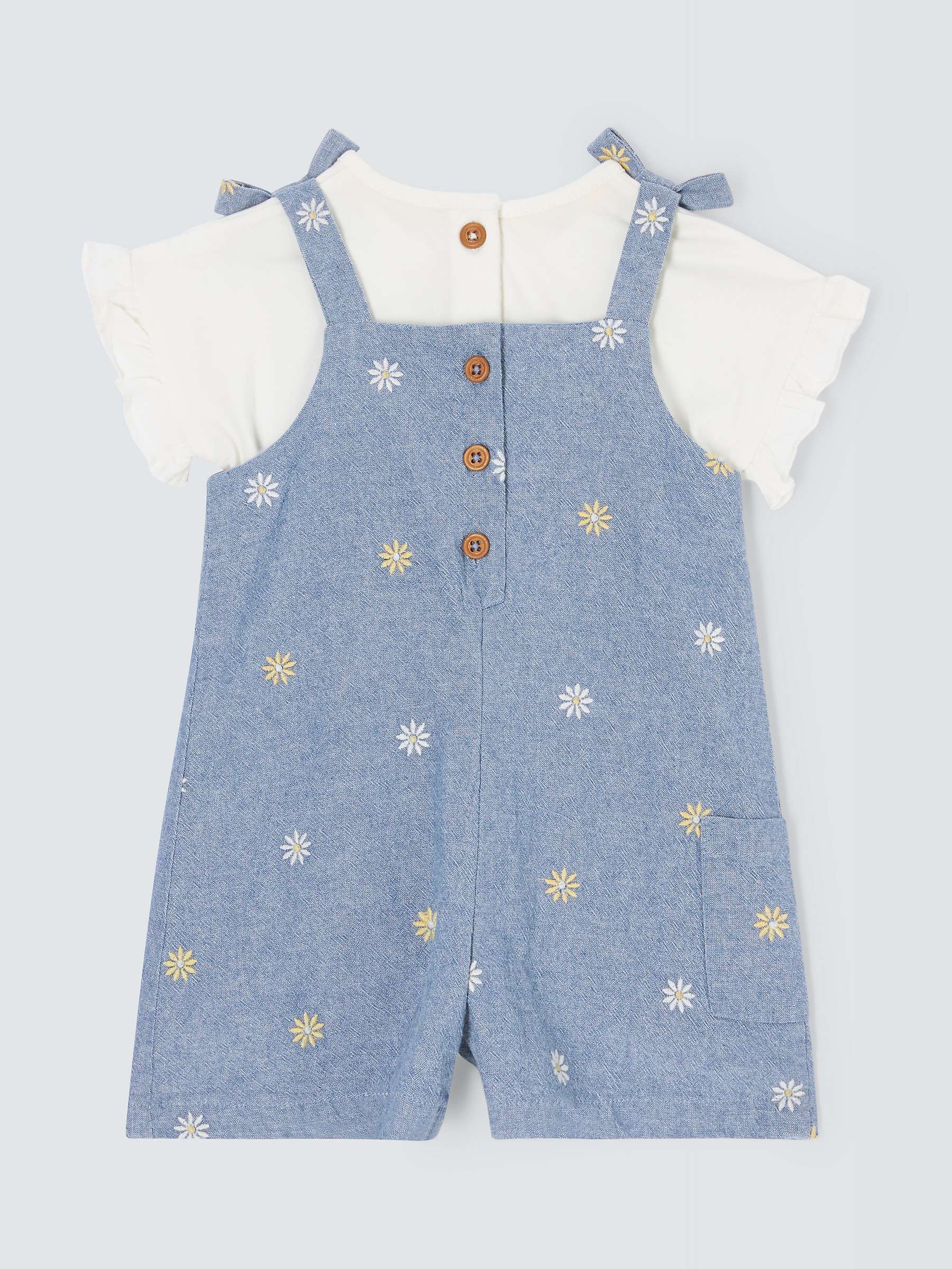 Buy John Lewis Baby T-Shirt & Daisy Chambray Jumpsuit Set, Blue/White Online at johnlewis.com