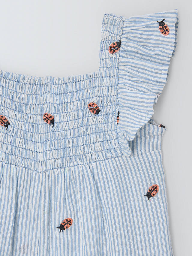 John Lewis Baby Ladybug Seersucker Playsuit, Multi